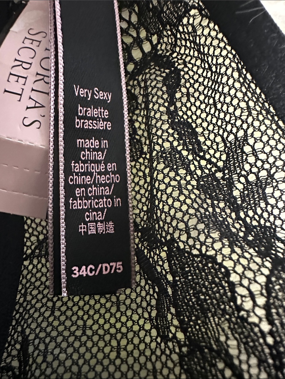 NWT Victoria’s Secret Black Lace High Neck Underwire Bra 34D/DD Sheer Halter - Picture 6 of 7